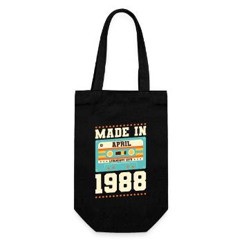 35th birthday April Born 1988 Gift idea - Gift Bag for Bottles - black - Front