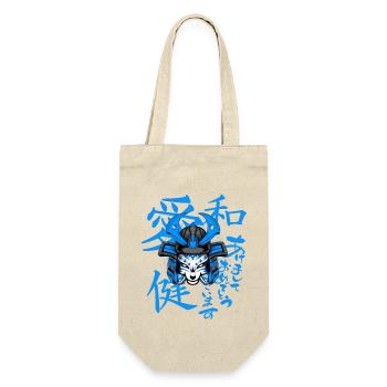 Kitsun Vaporwave Japanische Kami Vaporwave Kitsune - Geschenkbeutel für Flaschen - Natur - Vorne