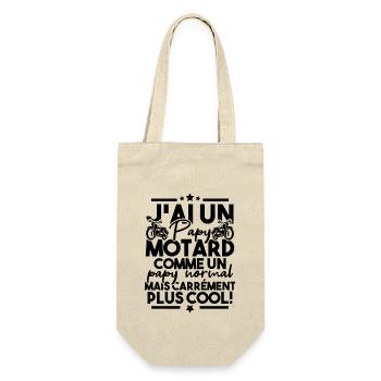 J ai un papy motard comme un papy normal - Sac à bouteille - nature - Devant