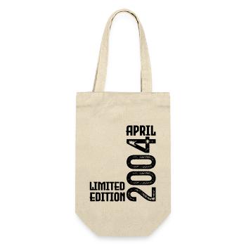 Geschenk April 2004. Geburtstag April 2004. April. - Geschenkbeutel für Flaschen - Natur - Vorne