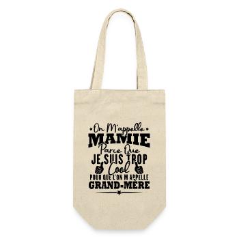 Je suis mamie trop cool, Cadeau pour cool mamie - Sac à bouteille - nature - Devant