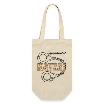 gezähmtes Katzal - gezähmte Katze, Dialekt - Geschenkbeutel für Flaschen - Natur - Vorne