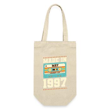 26. Geburtstag Mai Jahrgang 1997 Geschenkidee - Geschenkbeutel für Flaschen - Natur - Vorne