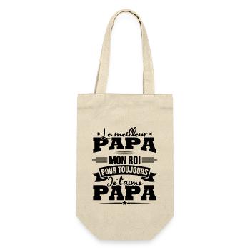 Le meilleur papa mon roi, je t'aime papa - Sac à bouteille - nature - Devant