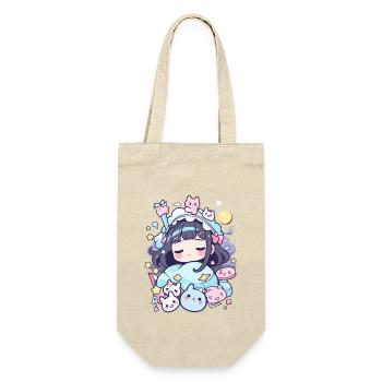 Anime Pyjama mit Pastel Design für Japan-Liebhaber - Geschenkbeutel für Flaschen - Natur - Vorne