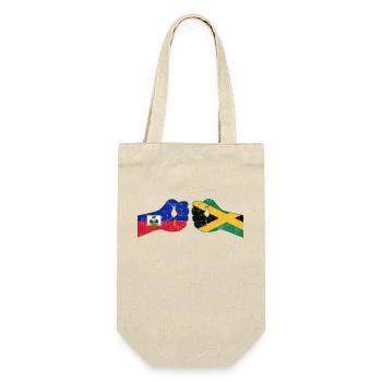 Haiti Haitianer Jamaika Kombination I Geschenk - Geschenkbeutel für Flaschen - Natur - Vorne