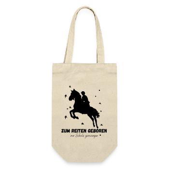 Zum Reiten geboren - Geschenkbeutel für Flaschen - Natur - Vorne