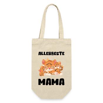 Allerbeste Mama Damen Frauen Muttertag Geschenk - Geschenkbeutel für Flaschen - Natur - Vorne