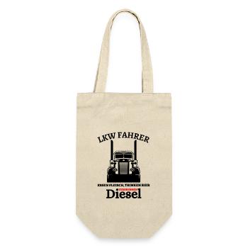 LKW Fahrer - Essen Fleisch Trinken Bier ... - Geschenkbeutel für Flaschen - Natur - Vorne