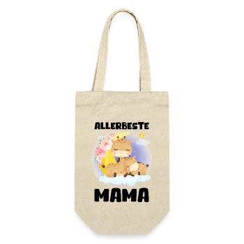 Allerbeste Mama Damen Frauen Muttertag Geschenk - Geschenkbeutel für Flaschen - Natur - Vorne