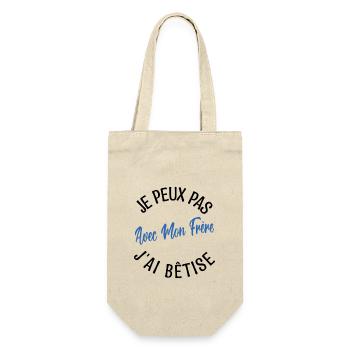 idée Cadeau frère. cadeau frères et sœurs. - Sac à bouteille - nature - Devant