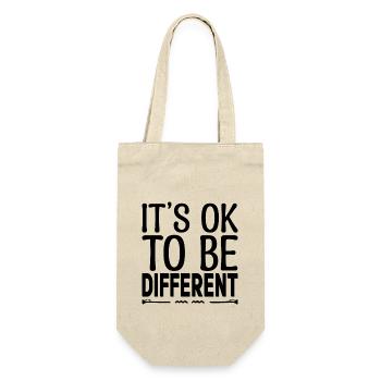 Es ist in Ordnung, anders zu sein. Motivierende Zitate. - Geschenkbeutel für Flaschen - Natur - Vorne