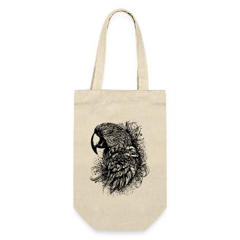 Perroquet Vintage Portrait d’oiseau Dessin - Sac à bouteille - nature - Devant