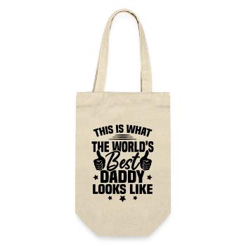 This is what the best dad in the world looks like - Gift Bag for Bottles - nature - Front