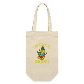 I Just Really Like Pineapples Frucht - Geschenkbeutel für Flaschen - Natur - Vorne