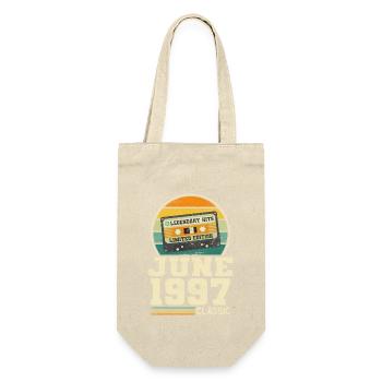 26. Geburtstag Juni Jahrgang 1997 Geschenkidee - Geschenkbeutel für Flaschen - Natur - Vorne