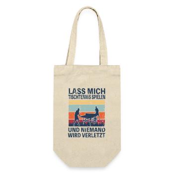 Tischtennis Retro lustiger Spruch Hobby - Geschenkbeutel für Flaschen - Natur - Vorne