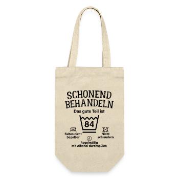 84. Geburtstag Schonend Behandeln 84 Teil Ist 84 - Geschenkbeutel für Flaschen - Natur - Vorne