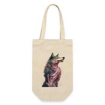 wolf zombie skelett wolf - Geschenkbeutel für Flaschen - Natur - Vorne
