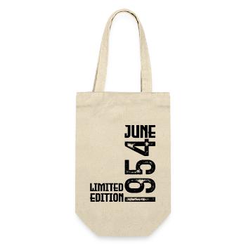 Juni 1954 Geburtstag Juni 1954 Geschenk. Juni 1954 - Geschenkbeutel für Flaschen - Natur - Vorne