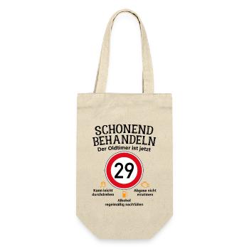 29. Geburtstag Schonend Behandeln Oldtimer Ist 29 - Geschenkbeutel für Flaschen - Natur - Vorne