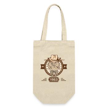 1983 | Geburtstagsgeschenk | Katzenliebhaber - Geschenkbeutel für Flaschen - Natur - Vorne