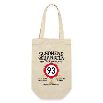93. Geburtstag Schonend Behandeln Oldtimer Ist 93 - Geschenkbeutel für Flaschen - Natur - Vorne