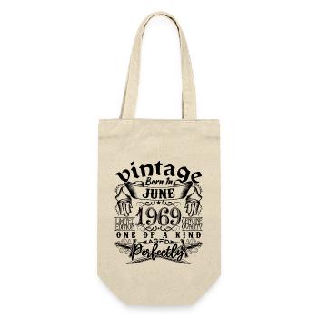 Geburtstag 1969 Juni 1969! geboren im Juni 1969 - Geschenkbeutel für Flaschen - Natur - Vorne