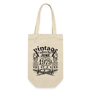 Geburtstag 1979 Juni 1979! geboren im Juni 1979 - Geschenkbeutel für Flaschen - Natur - Vorne