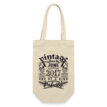 Geburtstag 2017 Juni 2017! geboren im Juni 2017 - Geschenkbeutel für Flaschen - Natur - Vorne