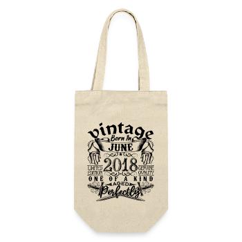 Geburtstag 2018 Juni 2018! geboren im Juni 2018 - Geschenkbeutel für Flaschen - Natur - Vorne