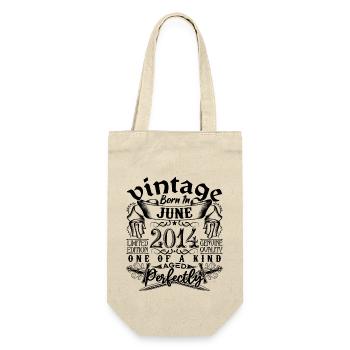 Geburtstag 2014 Juni 2014 ! geboren im Juni 2014 - Geschenkbeutel für Flaschen - Natur - Vorne