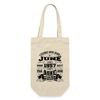 1957 Juni Jubiläum 1957 Juni | geboren im Juni 1957 - Geschenkbeutel für Flaschen - Natur - Vorne