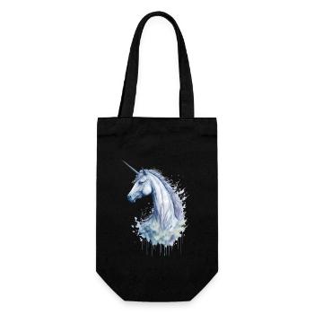 Une licorne aquarelle enchanteresse - Sac à bouteille - noir - Devant