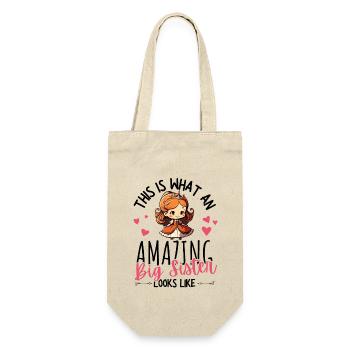 Schwangerschaft verkünden mit süßer Prinzessin - Geschenkbeutel für Flaschen - Natur - Vorne