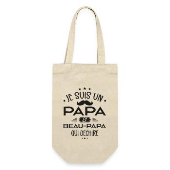 Papa Et Beau-Papa Qui Déchire - Cadeau Papas - Sac à bouteille - nature - Devant