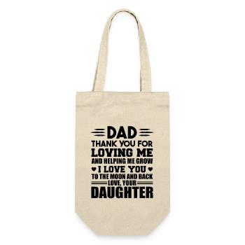 Dad Thank You For Loving me, Dad and Daughter Gift - Sac à bouteille - nature - Devant