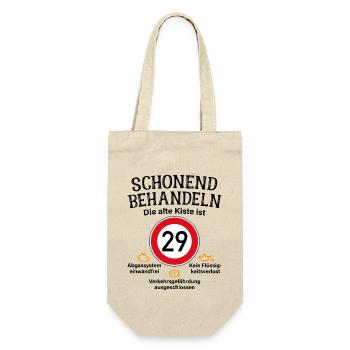 29. Geburtstag Schonend Behandeln 29 Alte Kiste 29 - Geschenkbeutel für Flaschen - Natur - Vorne