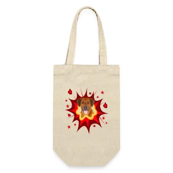 Comic Dog Design - Pow - Rhodesian Ridgeback - Gift Bag for Bottles - nature - Front