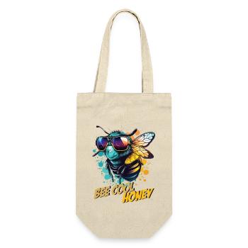 Graffiti Hummel mit Sonnenbrille Bee Cool Honey - Geschenkbeutel für Flaschen - Natur - Vorne