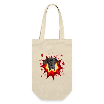 Comic Dog Design - Pow - Dogue allemand - Sac à bouteille - nature - Devant