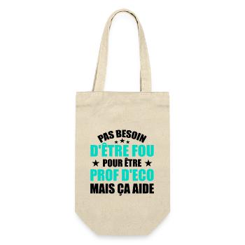 Prof Eco Economie Humour Métier Fou - Sac à bouteille - nature - Devant