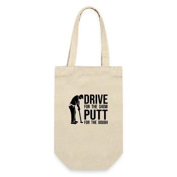 Lustiger Golfer Spruch - Driver Putter witzig - Geschenkbeutel für Flaschen - Natur - Vorne