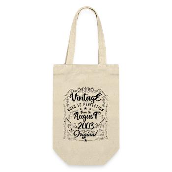 Vintage born in August 2003. Anniversary August 2003 - Gift Bag for Bottles - nature - Front