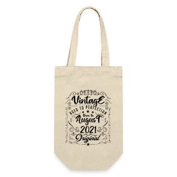 Vintage born in August 2021. Birthday August 2021 - Gift Bag for Bottles - nature - Front