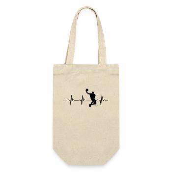 Basketball Herzschlag Puls Basketballer Geschenk - Geschenkbeutel für Flaschen - Natur - Vorne