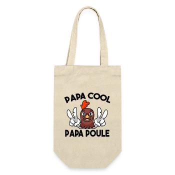 Papa Poule Papa Cool Fête des Pères Cadeau Papa - Sac à bouteille - nature - Devant