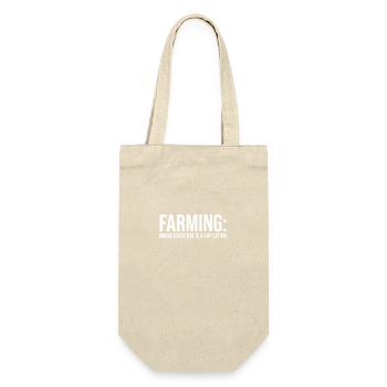 Farm, Farmer, Farmer Geschenk, Landwirt, Lustig - Geschenkbeutel für Flaschen - Natur - Vorne