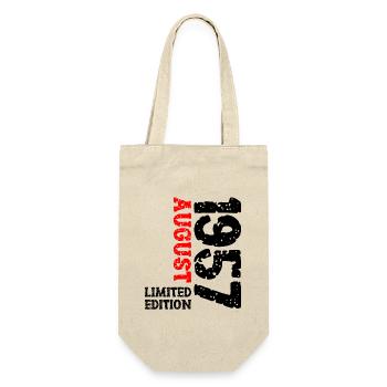 1957 August Limited Edition 66th Birthday Outfit - Gift Bag for Bottles - nature - Front