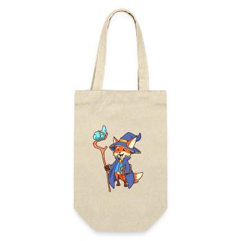 Zauberer Fuchs - Geschenkbeutel für Flaschen - Natur - Vorne